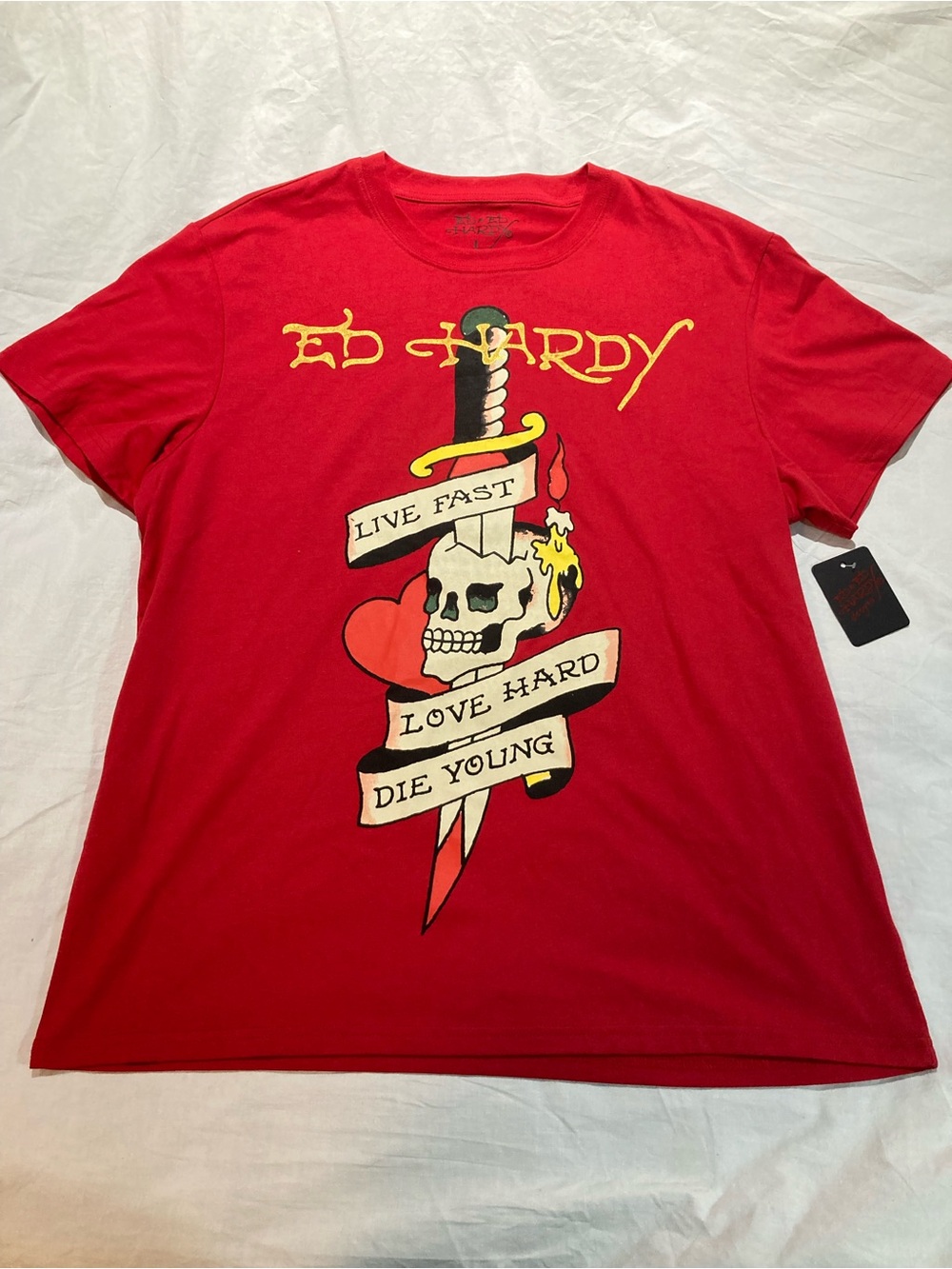 Ed Hardy Live Fast Love Hard T-shirt, Men’s size large, NWT!